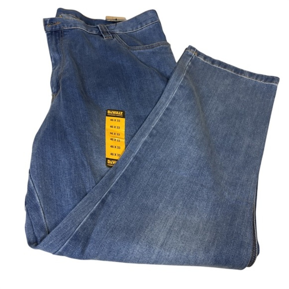 DeWalt Professional Workwear Mens Blue Denim Utility‎ Jeans 46x33 NWT
